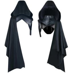 Gotický středověký plášť rytíř kostým černý punk renesance cosplay oblečení - náhled 2
