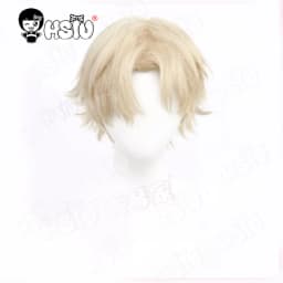 Světle žlutá syntetická paruka 35cm pro cosplay anime kostýmy krátké vlasy - náhled 7