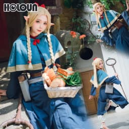 Anime Cosplay Kostým Delicious Dungeons Marcille Paruka Šál Plášť Šaty Halloween Dárek - náhled 3