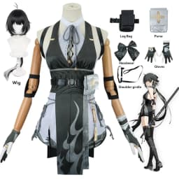 Cosplay kostým s parukou a doplňky pro ženy - uniforma hlavní postavy na Halloween a párty - náhled 2