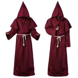 Středověký mnišský plášť s kapucí kostým čaroděj Halloween cosplay renesance - náhled 3