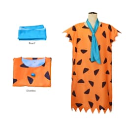 Pravěký kostým dospělí kamenná doba Halloween karneval cosplay s kyjem 95 znaků - náhled 7
