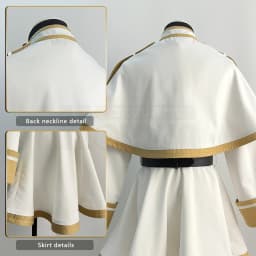 Anime Cosplay Kostým Šedý Plášť Šála Šaty Paruka Šedivé Culíky Vánoce Růžová Síť 95 znaků - náhled 4