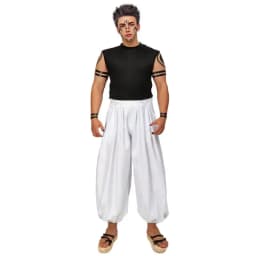 Ryomen Sukuna kostým bílý kung fu oblek s tetováním cosplay kompletní sada - náhled 6