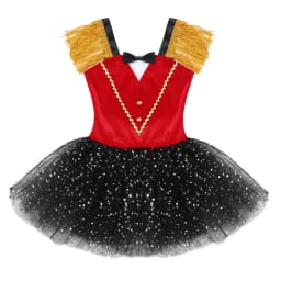 Cirkusový kostým pro dívky s flitry a třásněmi - baletní tutu šaty na Halloween a karneval - náhled 4