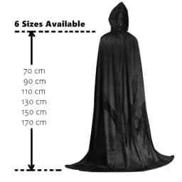 Sametový plášť s kapucí Halloween kostým čarodějnice upír cosplay děti dospělí - náhled 3