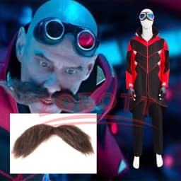 Anime kostým doktora s kravatou kalhotami rukavicemi brýlemi vousy Halloween cosplay sada - náhled 2