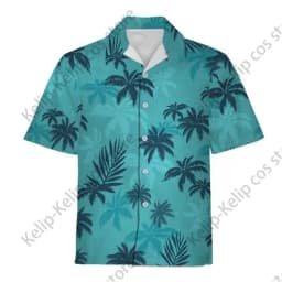 Tommy Vercetti Kostým Cosplay Tričko Modré Plážové GTA Vice City Halloween Outfit - náhled 4