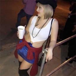 Sexy modré šaty s výstřihy kostým pro cosplay a Halloween romantická komedie - náhled 6
