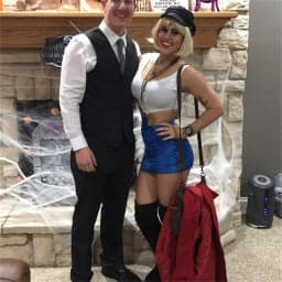 Sexy modré šaty s výstřihy kostým pro cosplay a Halloween romantická komedie - náhled 5