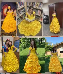 Kostým Kráska a zvíře - Dívčí princezna šaty na Halloween a karneval cosplay - náhled 4