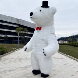 Nafukovací kostým bílého medvěda 2-3m maskot pro narozeninové oslavy a roleplay - náhled 6