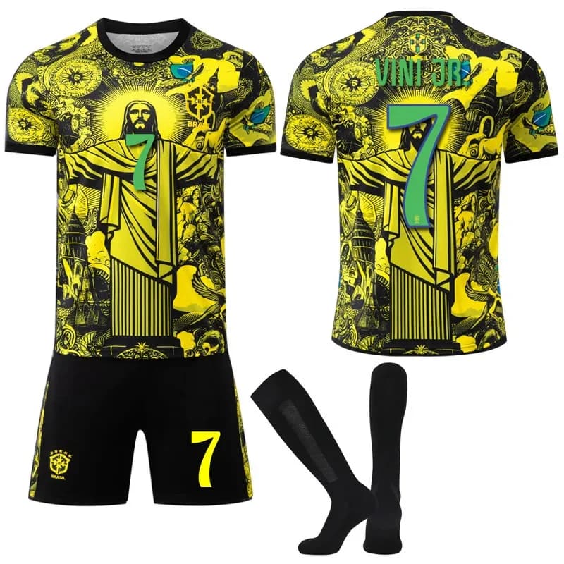 Fotbalový dres sada zlatá speciální edice s čísly 7 9 10 soccer uniforma kompletní set