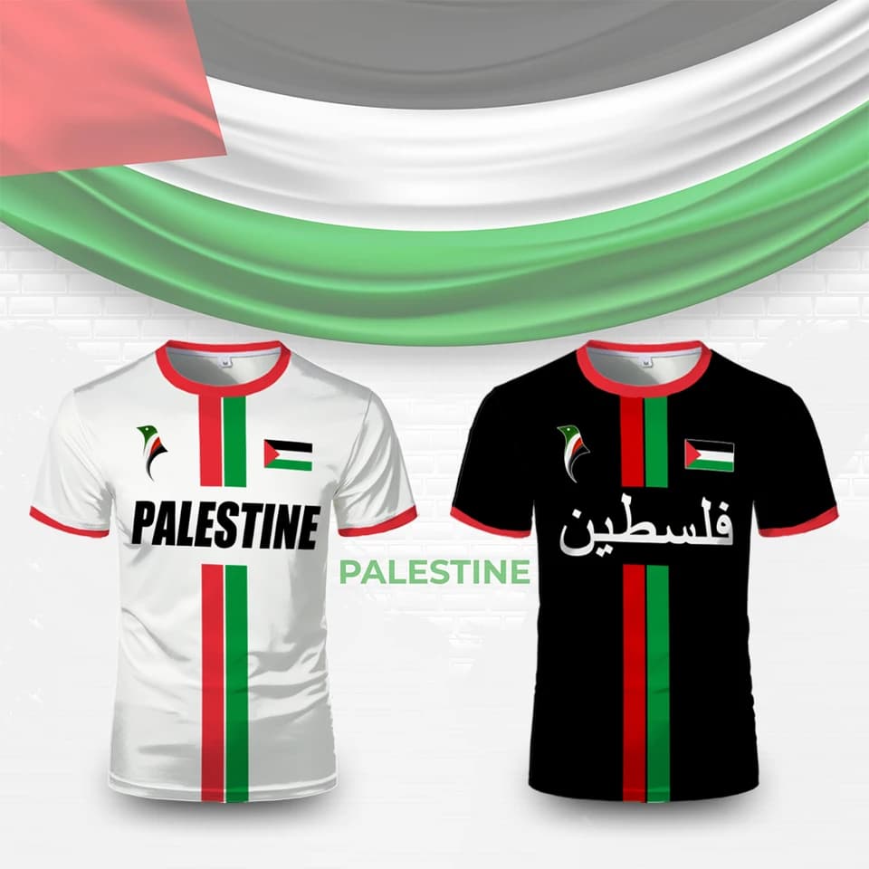 Palestinské fotbalové dresy - prodyšné rychleschnoucí tričko pro muže ženy děti léto
