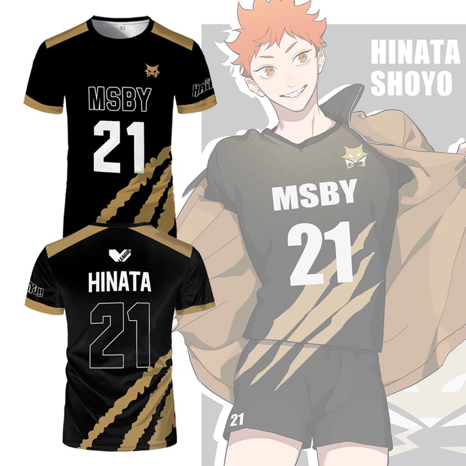 Haikyuu MSBY dres tričko Hinata Shoyo Black Jackal volejbal anime sportovní top pro muže děti