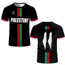 Pánské sportovní tričko s 3D potiskem vlajky Palestiny - rychleschnoucí dres - náhled 2