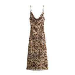 Dámské letní midi šaty s leopardím vzorem - průsvitné, sexy, elegantní, volnočasové oblečení - náhled 3
