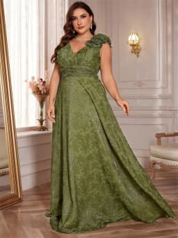 Zelené elegantní šaty ve velikosti plus size pro slavnostní příležitosti a promoci - náhled 4