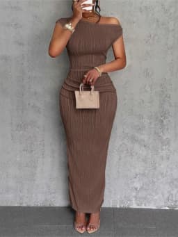 Dámské elegantní asymetrické šaty A-line s módním designem - stylové společenské oblečení - náhled 5
