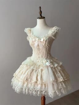 Dámské vintage šaty s krajkou a mašlí - elegantní letní Party šaty ve stylu Princess Lolita - náhled 2