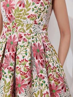 Dámské letní elegantní dlouhé večerní šaty s květinovým vzorem | Luxusní módní společenské oblečení - náhled 6