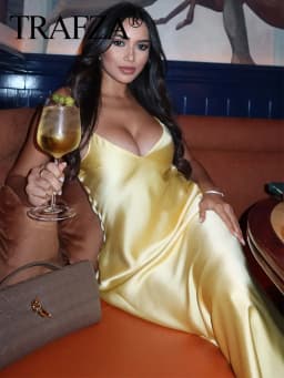 Elegantní dámské letní šaty s výstřihem do V, sexy volné společenské maxi šaty bez zad - náhled 6