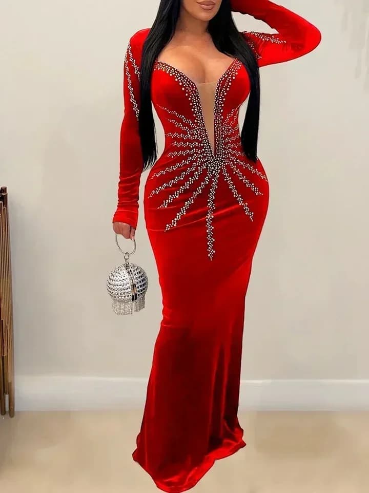 Luxusní dámské večerní šaty dlouhé černé slim elegantní společenské volánové šaty na ples