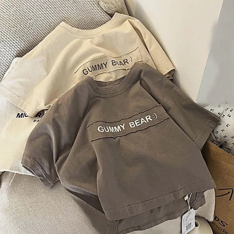 Dětské letní tričko s potiskem - roztomilé bavlněné tričko pro kluky a holky 1-7 let