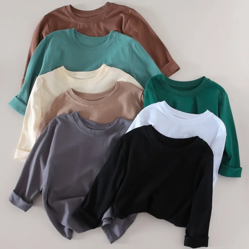 Dětské bavlněné tričko s dlouhým rukávem - jarní pastelové barvy 2-10 let