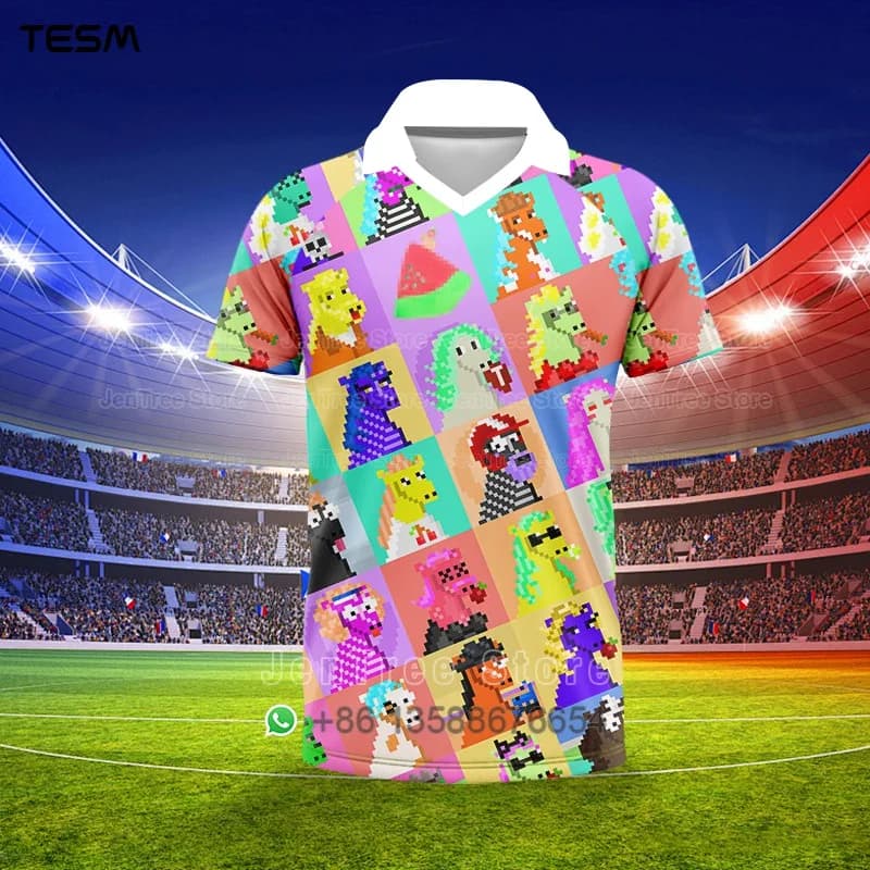 Pánské sportovní polo tričko V-neck HD 3D potisk letní módní volnočasové tričko krátký rukáv