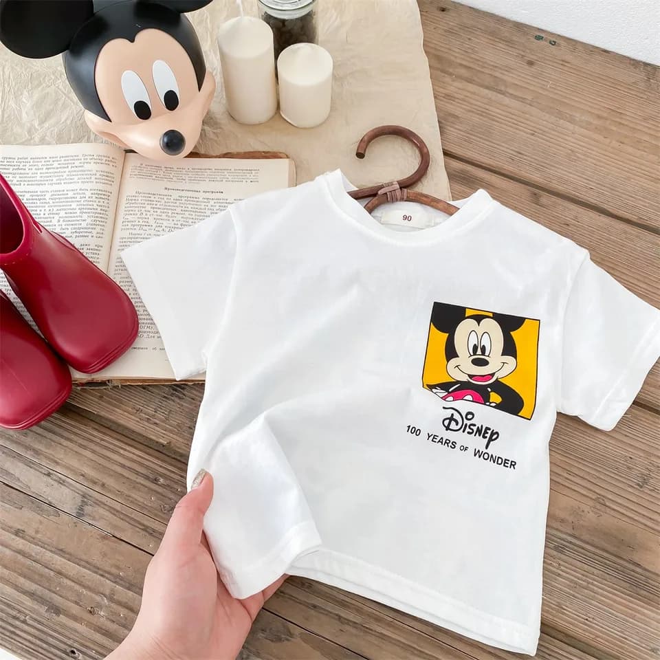 Dětské letní tričko bavlněné s potiskem Mickey Mouse pro kluky 104-134 cm