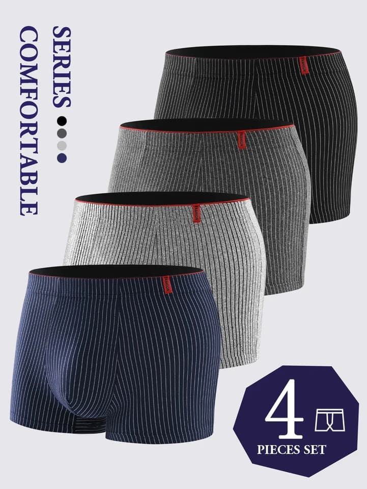 Pánské boxerky prodyšné pohodlné sada 4 kusů módní sportovní spodní prádlo M-2XL