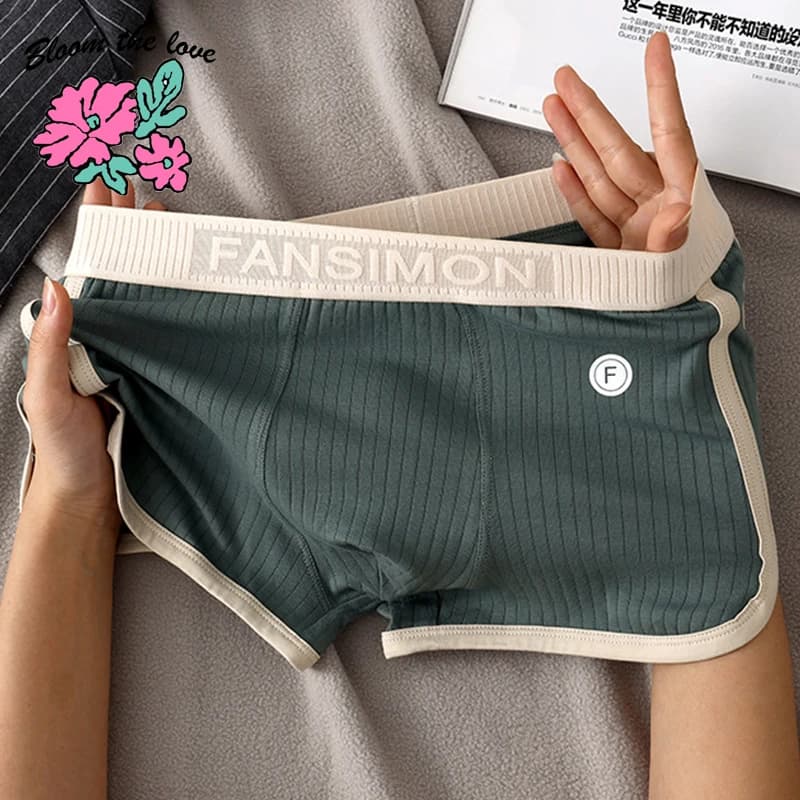 Pánské prodyšné boxerky z bavlny - pohodlné pruhované spodní prádlo velikost M-3XL