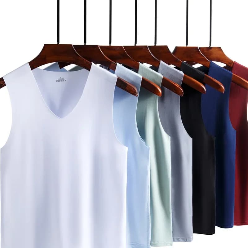 Pánské sportovní tílko slim fit prodyšné bezešvé elastické letní tílko fitness