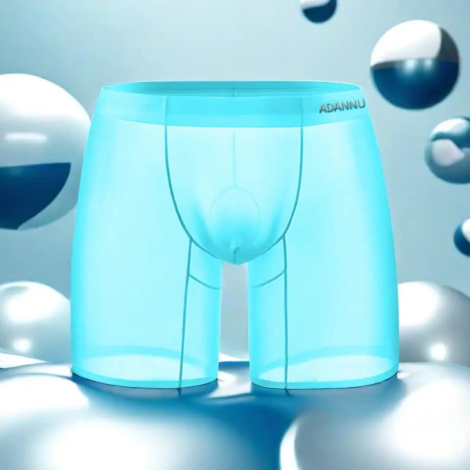 Pánské transparentní boxerky hedvábné Ice Silk prodyšné pohodlné spodní prádlo