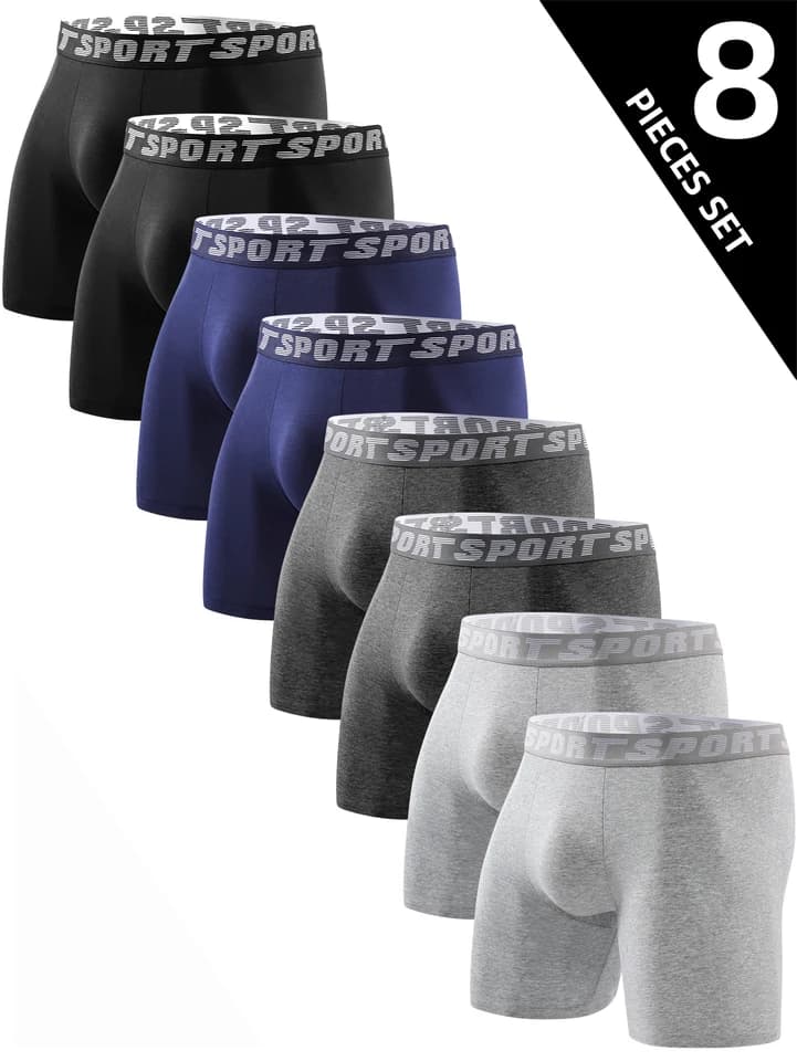Pánské boxerky sada 8ks - prodyšné, pohodlné, módní spodní prádlo L-3XL
