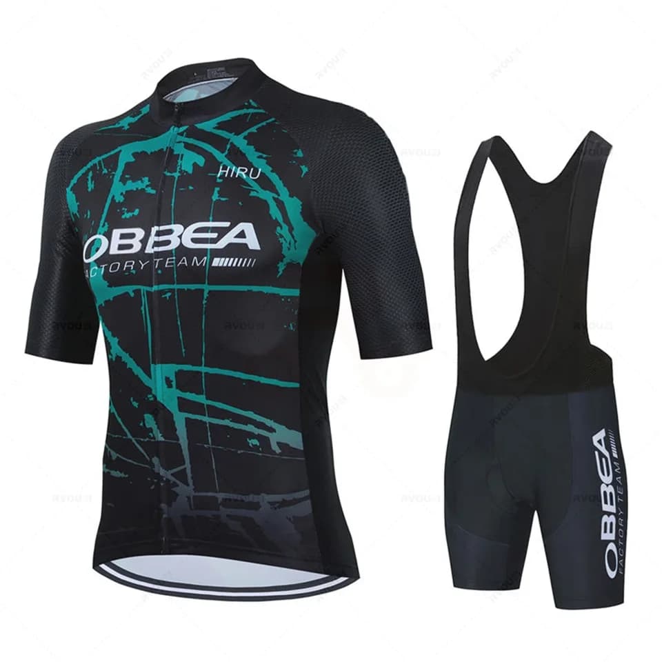 Pánský cyklistický dres + kraťasy - Prodyšný MTB set pro letní cyklistiku - Sportovní oblečení