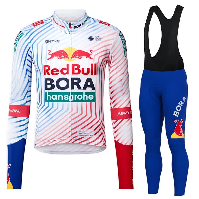 Pánská cyklistická sada - tepelný dres a kalhoty s polstrováním pro podzimní jízdu na kole