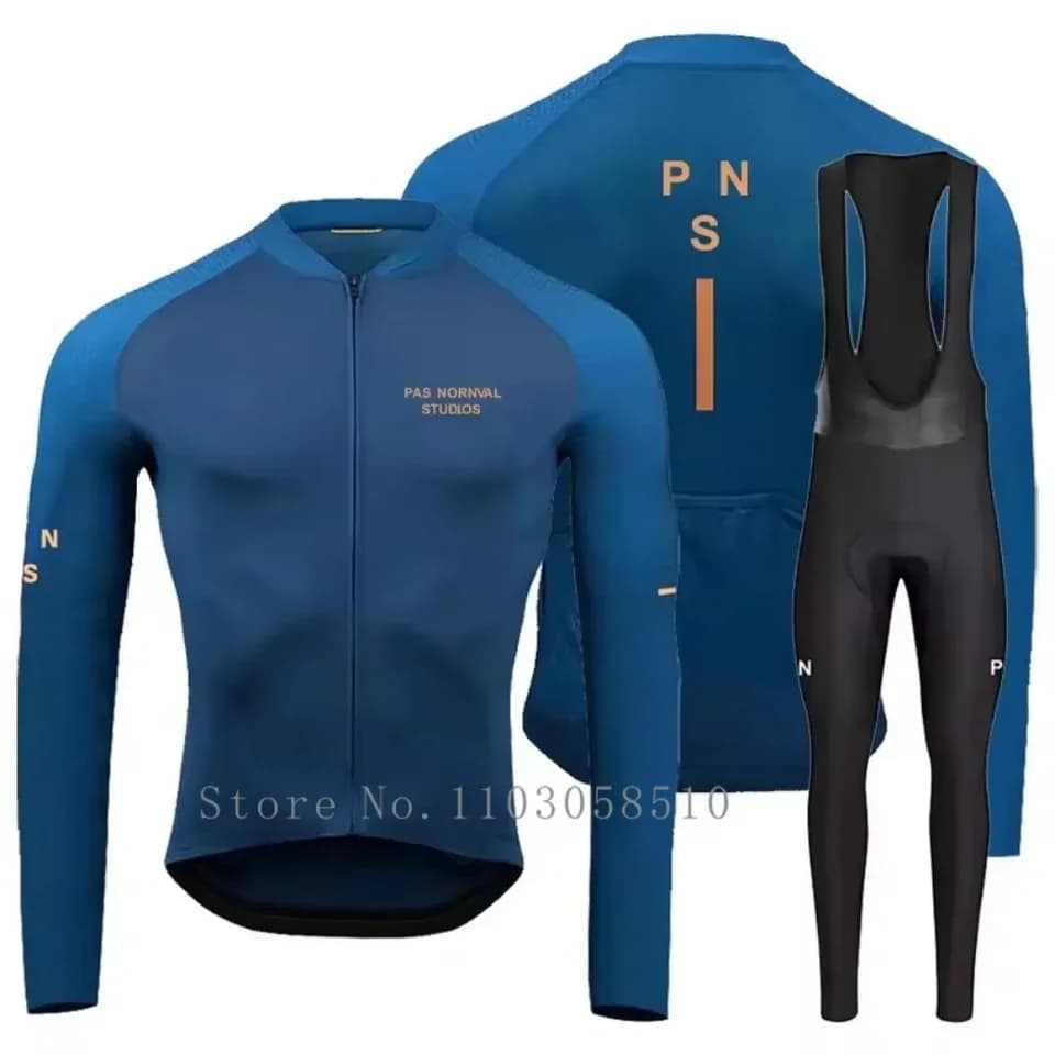 Profesionální dlouhý cyklistický dres a kalhoty - Pružný MTB outfit pro jarní jízdy