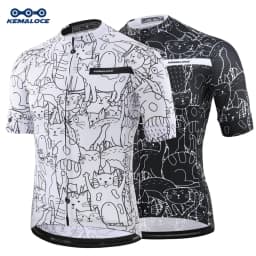 Prodyšný unisex cyklistický dres s potiskem kočky - jarní cyklo oblečení pro muže a ženy - náhled 2