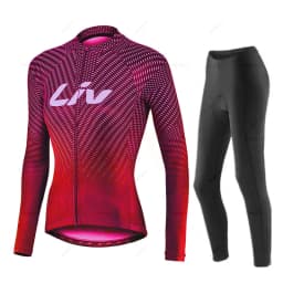 Dámský cyklistický set dlouhý rukáv prodyšný reflexní MTB oblečení cyklo dres - náhled 6