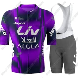 Dámská cyklistická sada fialový dres kraťasy prodyšný sportovní komplet silniční kolo MTB - náhled 3