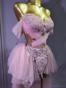 Dámské třpytivé krajkové šaty off shoulder pro společenské akce a tanec, sexy elegantní outfit - náhled 5