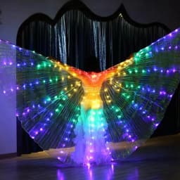 Svítící LED motýlí křídla pro tanečnice - elegantní kostým na performance, párty a show - náhled 7