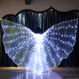 Svítící LED motýlí křídla pro tanečnice - elegantní kostým na performance, párty a show - náhled 6