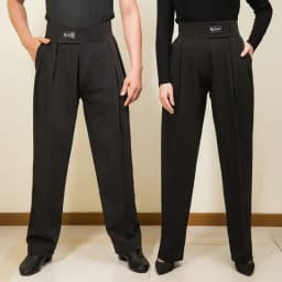 Pánské dámské taneční kalhoty pro společenské tance Latino High Waist černé Cha Cha Salsa - náhled 2