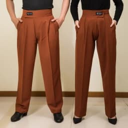 Pánské dámské taneční kalhoty pro společenské tance Latino High Waist černé Cha Cha Salsa - náhled 3