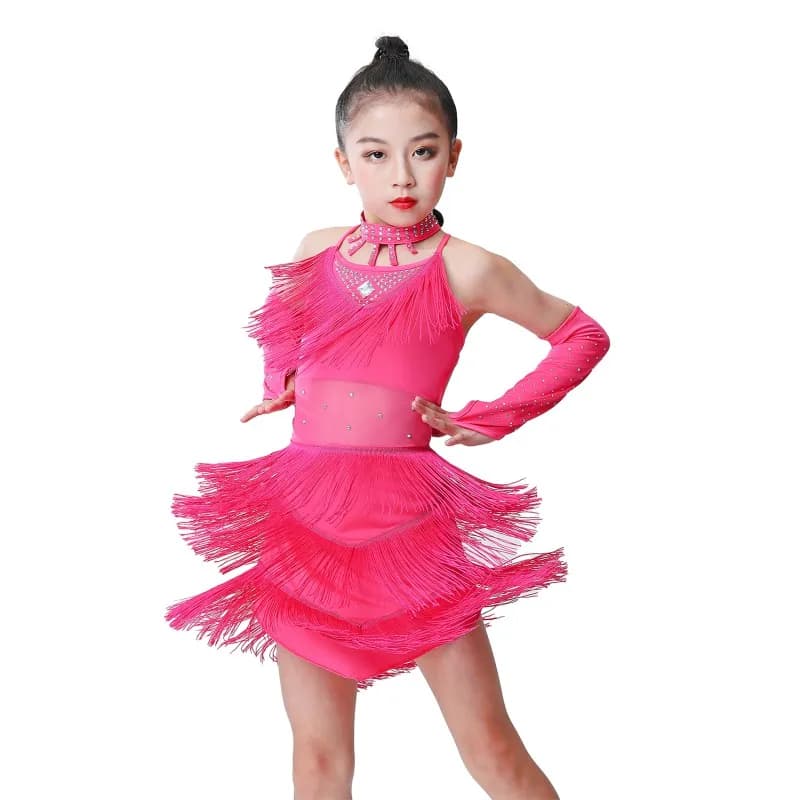 Dívčí taneční sukně s třásněmi pro latinské tance a karneval - elegantní dětský outfit