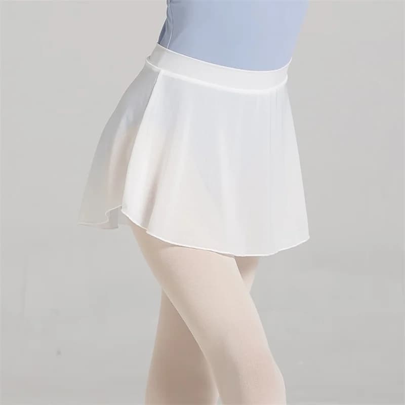 Dívčí baletní sukně s průsvitnou síťovinou | Elastická taneční sukénka pro děti | Černá