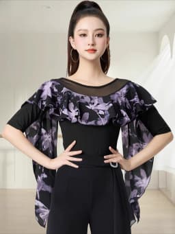 Dámský taneční top černý - elegantní latinské taneční oblečení pro ženy trénink a vystoupení - náhled 4